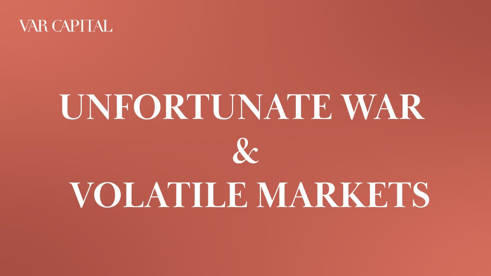 Any war is unfortunate but has a similar pattern in markets
